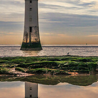 Buy canvas prints of New Brighton Lighthouse at sunset  by Phil Longfoot