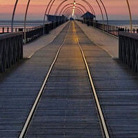 Buy canvas prints of Southport Pier at sunset  by Phil Longfoot