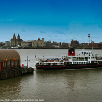 Buy canvas prints of Mersey Ferryboat Leaving Birkenhead by Ron Thomas
