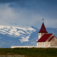 Buy canvas prints of Icelandic Church in Landscape. by Ron Thomas