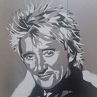 Buy canvas prints of Rod Stewart art print by John Kenny
