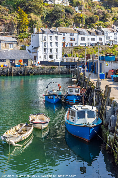 Polperro Harbour Picture Board by Jim Monk