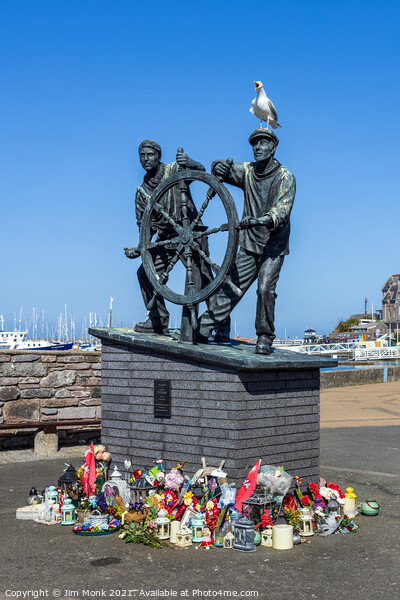 The Man and Boy Statue, Brixham Picture Board by Jim Monk
