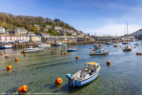 Boats on the Looe River. Picture Board by Jim Monk