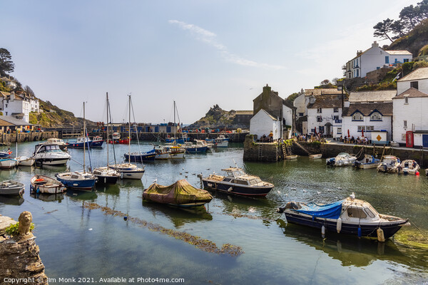Polperro Harbour in Cornwall Picture Board by Jim Monk