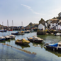 Buy canvas prints of Polperro Harbour in Cornwall by Jim Monk