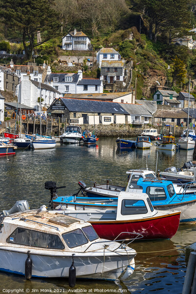  Polperro Inner Harbour Picture Board by Jim Monk