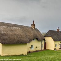 Buy canvas prints of Pamphill Cottages, Dorset by Jim Monk