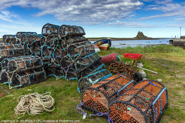 Holy Island Harbour Picture Board by Jim Monk