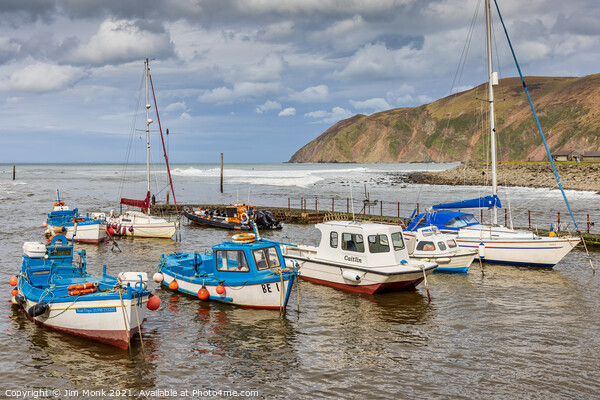 High Tide at Lynmouth Harbour Picture Board by Jim Monk