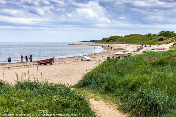 The beach at Low Newton-on-the-Sea Picture Board by Jim Monk