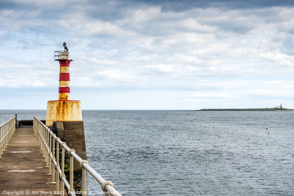 Amble lighthouse Picture Board by Jim Monk