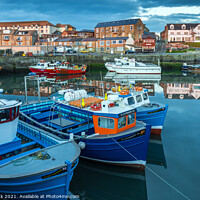 Buy canvas prints of Seahouses Harbour by Jim Monk