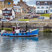 Buy canvas prints of The Boat Trip, Seahouses Harbour by Jim Monk
