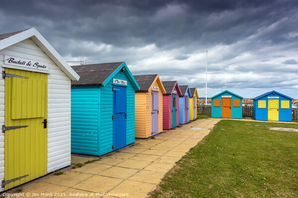 Amble Beach Huts, Northumberland Picture Board by Jim Monk