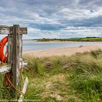 Buy canvas prints of Alnmouth Beach Lifebuoy by Jim Monk