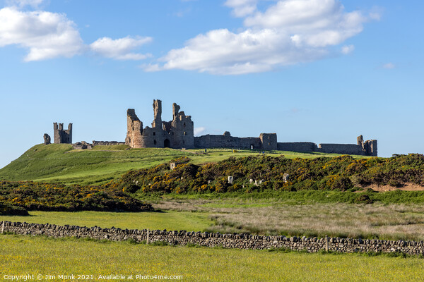 Dunstanburgh Castle in Northumberland Picture Board by Jim Monk