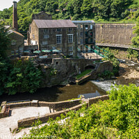 Buy canvas prints of Torr Vale Mill and Millennium Walkway, New Mills by Jim Monk