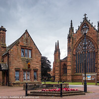 Buy canvas prints of Carlisle Cathedral and Cathedral Lodge Antiques by Jim Monk