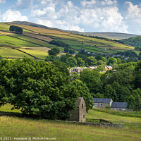 Buy canvas prints of View over Hayfield by Jim Monk
