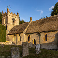 Buy canvas prints of St Peter's Church, Upper Slaughter by Jim Monk