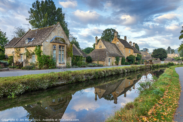  Reflections at Lower Slaughter, Cotswolds Picture Board by Jim Monk