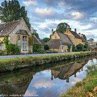 Buy canvas prints of  Reflections at Lower Slaughter, Cotswolds by Jim Monk