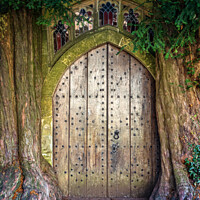 Buy canvas prints of Doorway to St Edward's Church, Stow-on-the-Wold by Jim Monk