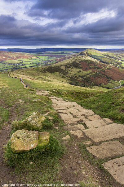 The Great Ridge Pathway, Mam Tor Picture Board by Jim Monk