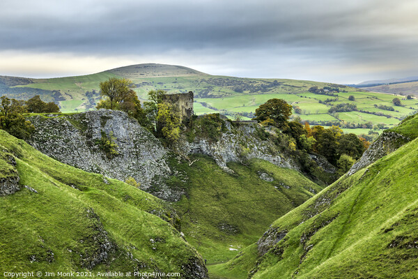 Peveril Castle from Cave Dale Picture Board by Jim Monk