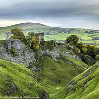 Buy canvas prints of Peveril Castle from Cave Dale by Jim Monk