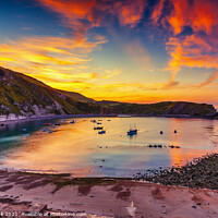 Buy canvas prints of Lulworth Cove Sunrise by Jim Monk