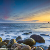Buy canvas prints of Porth Nanven Sunset, Cornwall. by Jim Monk