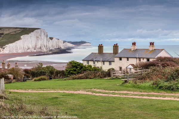 Coastguard Cottages & The Seven Sisters Picture Board by Jim Monk