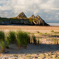 Buy canvas prints of Three Cliffs Bay by Jim Monk