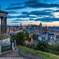 Buy canvas prints of Edinburgh skyline at twilight by Jim Monk