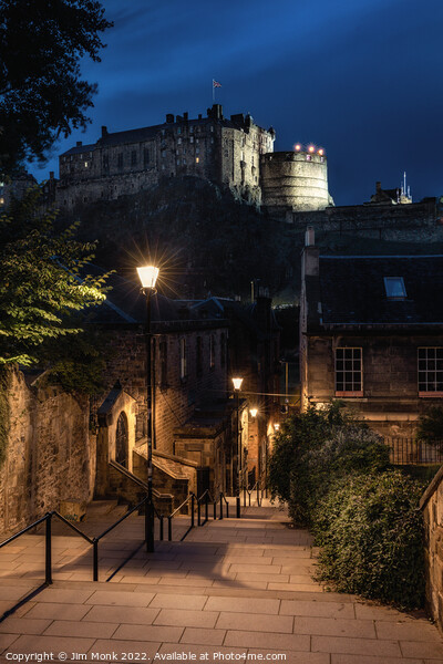 The Vennel and Edinburgh Castle Picture Board by Jim Monk