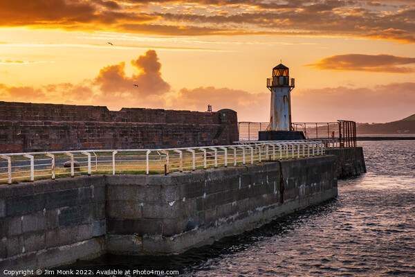 Ardrossan Harbour at sunset Picture Board by Jim Monk