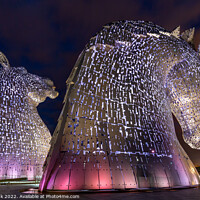 Buy canvas prints of The Kelpies At Night by Jim Monk