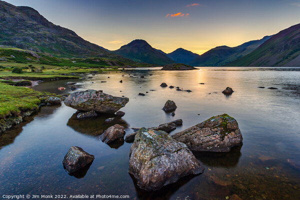 Wast Water Sunrise Picture Board by Jim Monk