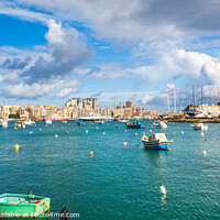 Buy canvas prints of Sliema harbour, Malta by Jim Monk