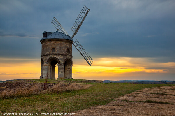 Chesterton Windmill Sunset Picture Board by Jim Monk