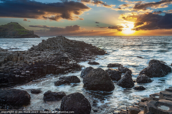 Giant's Causeway at Sunset Picture Board by Jim Monk