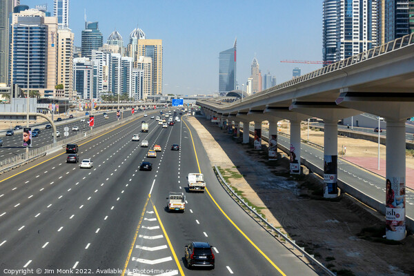 Sheikh Zayed Road, Dubai Picture Board by Jim Monk