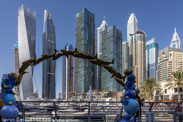 Dubai Marina Walk Picture Board by Jim Monk