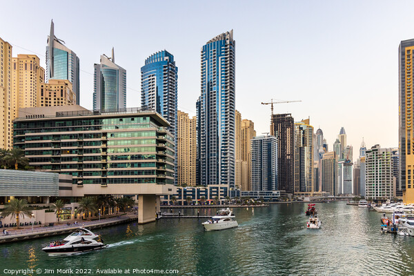 Cruising along in Dubai Marina Picture Board by Jim Monk