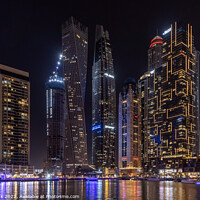 Buy canvas prints of Dubai Marina Nightscape by Jim Monk