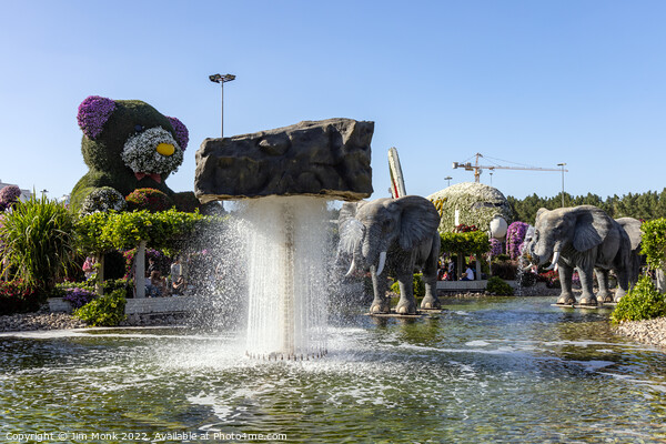 Elephant Fountain, Dubai Miracle Garden Picture Board by Jim Monk