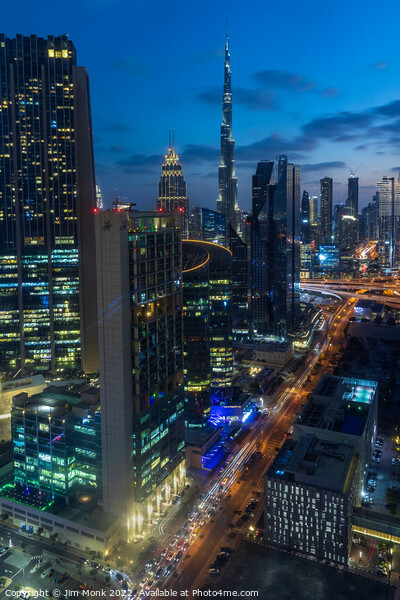 Blue Hour in Downtown Dubai  Picture Board by Jim Monk