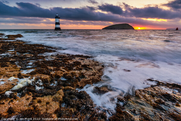 Penmon Point Lighthouse Anglesey Picture Board by Jim Monk